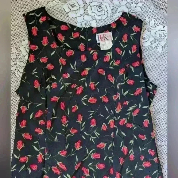 Vintage Floral R&K Midi Cottagecore Dress - Picture 3 of 4